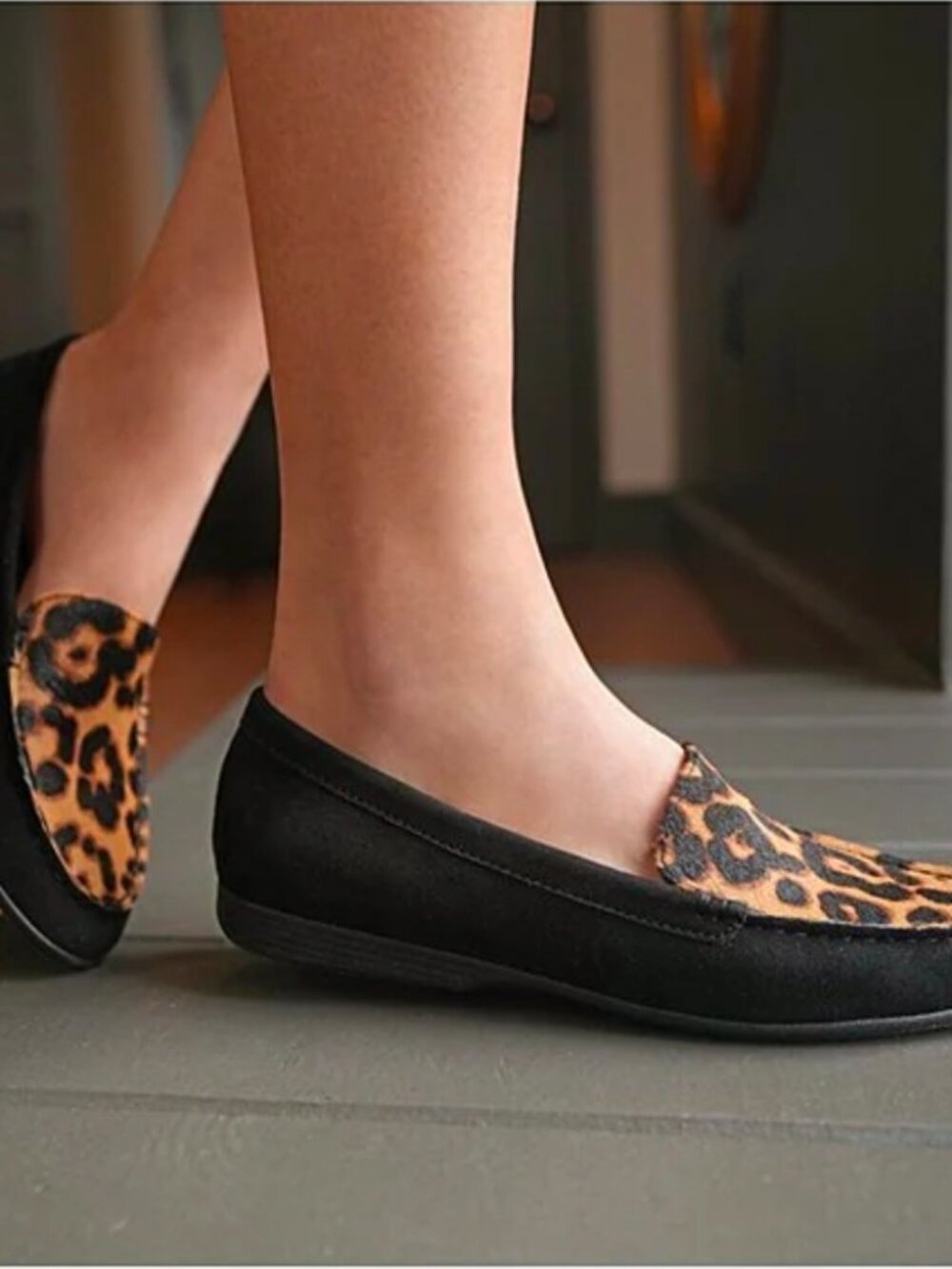 Dansko Lorri Suede Leopard Print Calf Hair Loafers Women's Comfort Mature
